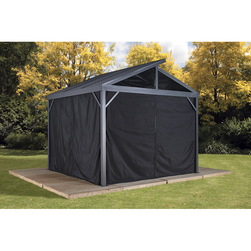 Rideaux noirs Sojag pour abri de jardin Sanibel, ombrages d'extérieur, H 84 po x l 120 po x P 120 po
