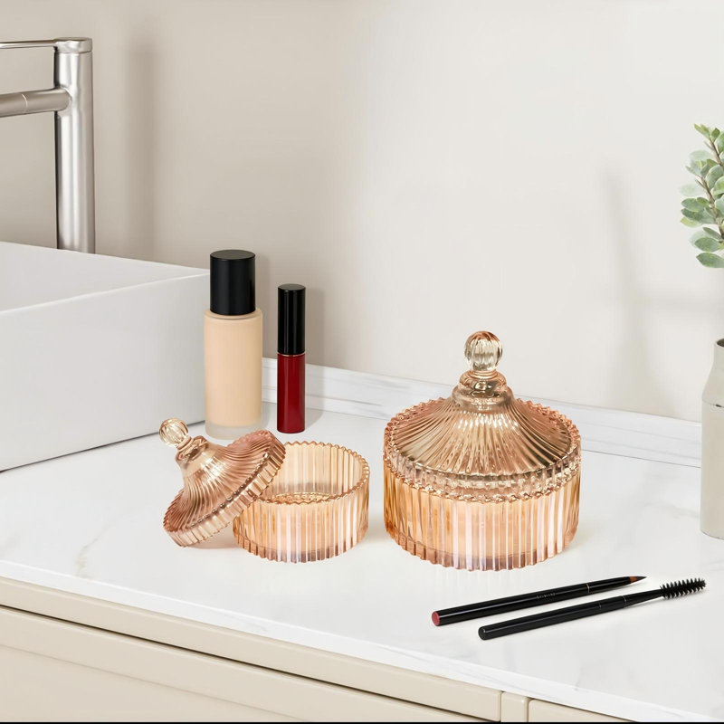 Pots d'apothicaire avec couvercles Qtip, Ambre