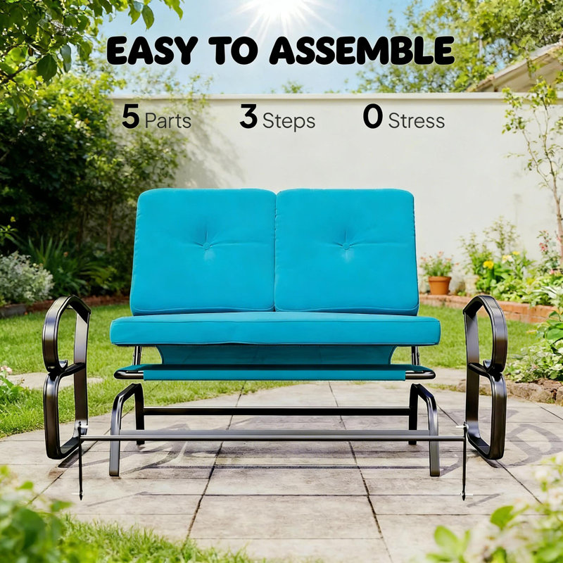 2-Person Garden Rocker Loveseat,Outdoor Glider Bench