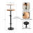 Modern Adjustable-Height Metal and Wood Pedestal Table-356346828