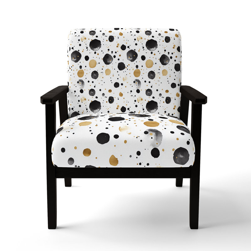 Chaise rembourrée Modern, Accoudoirs carrés noirs