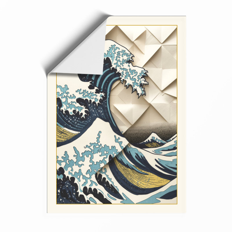 Wave And Geometry Japandi - Print, Unframed, A3 - 42.0 x 29.7 cm