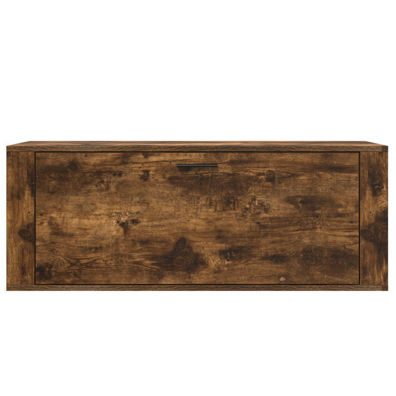 6 Pair Shoe Storage Cabinet, Smoked Oak