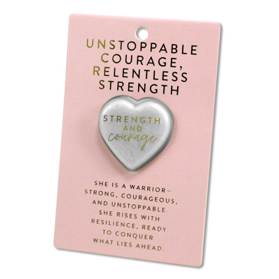 Carte cœur rose pierre force courage