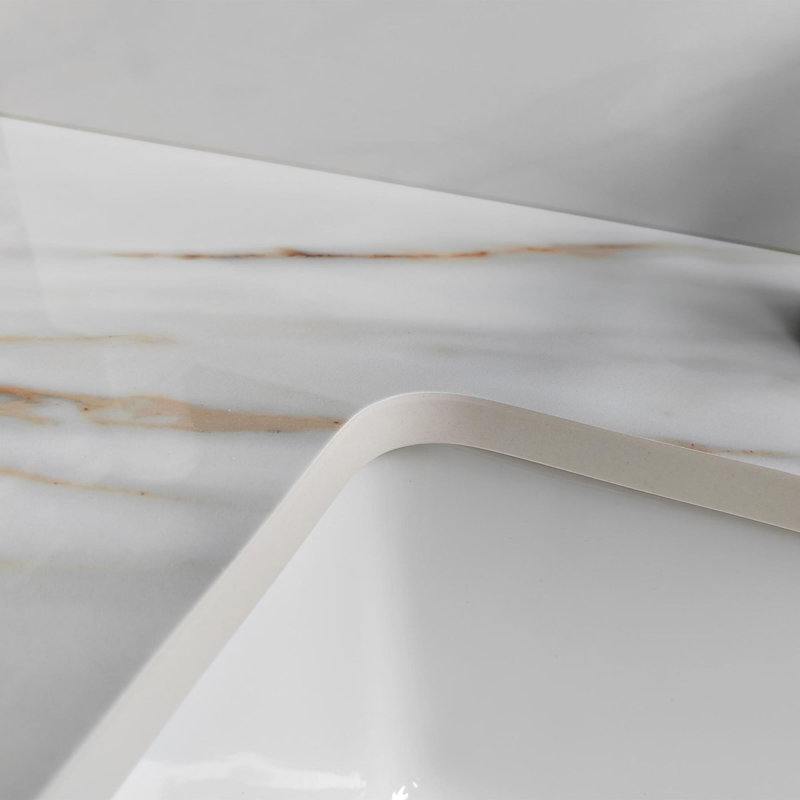 Dessus de meuble-lavabo en marbre 43 pouces, Centres de 4 po