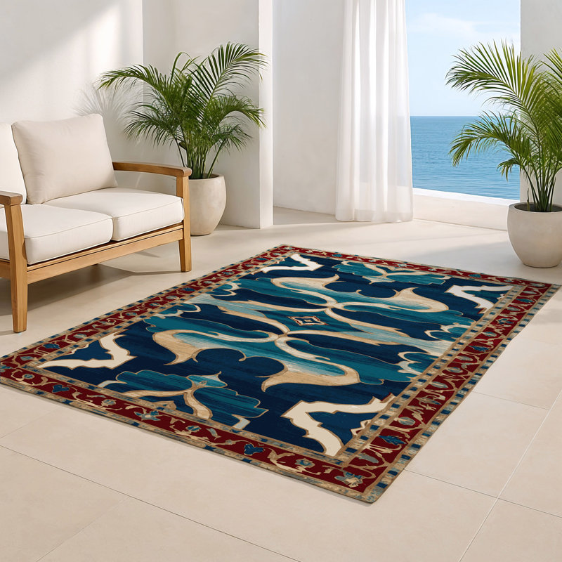 Tapis d'intérieur et d'extérieur mauve Persian, Rectangulaire 8 pi x 10 pi