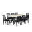 9-piece dining table set consists of a breakfast table with top and 8 stackable kitchen chairs with Black Polyester Fabric - (Option Finish)-1524792374