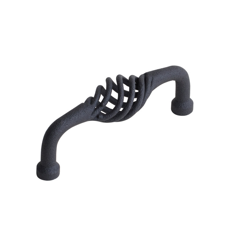 Poignée barre de rail, Acier plat noir, 3.5"