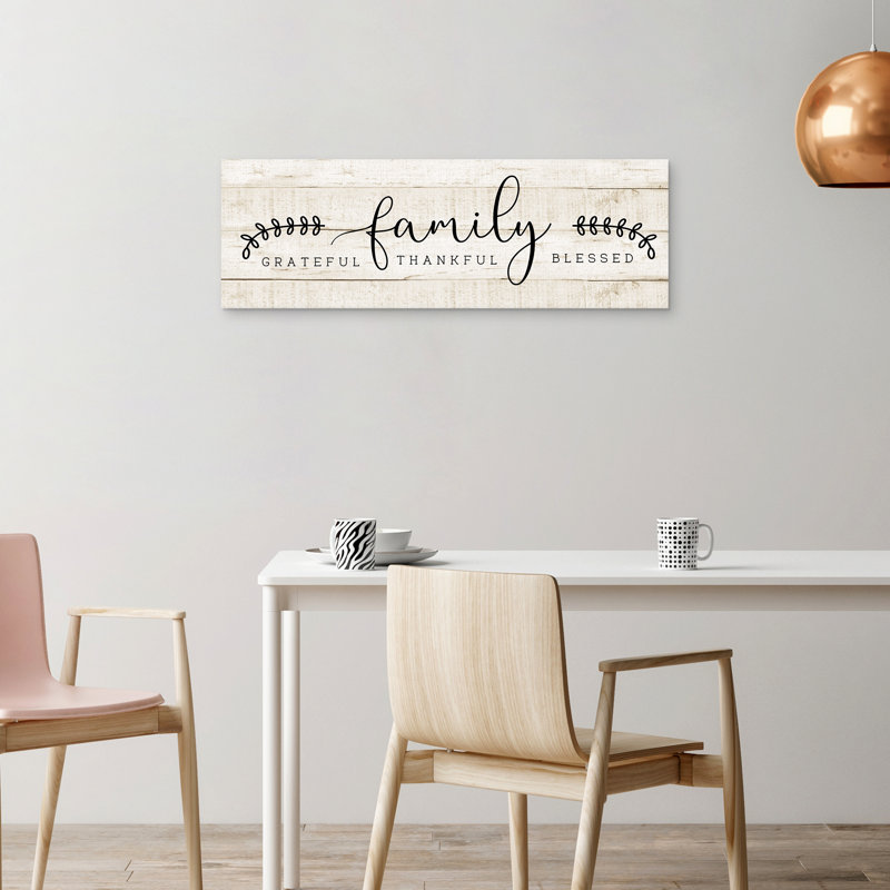 Reproduction d’art textuel sur toile tendue de famille