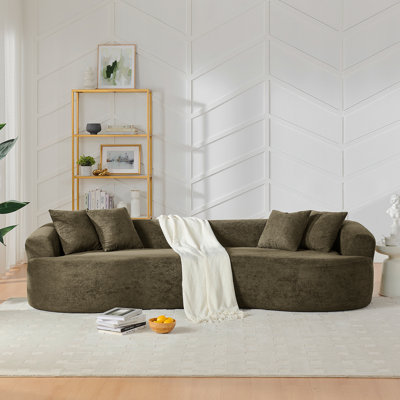 Canapé modulaire courbé 4 places Modern Cloud, canapé de salon à compression minimaliste, sans assemblage, chenille
