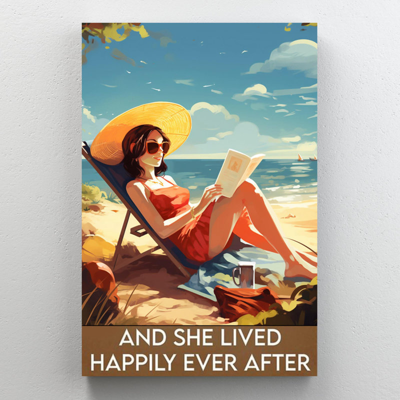 La plage et elle vécurent heureux 2, H 36 po x l 24 po x P 1,25 po