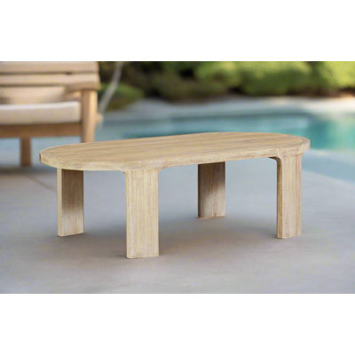 Table basse d'extérieur en bois de teck massif naturel Eclipse