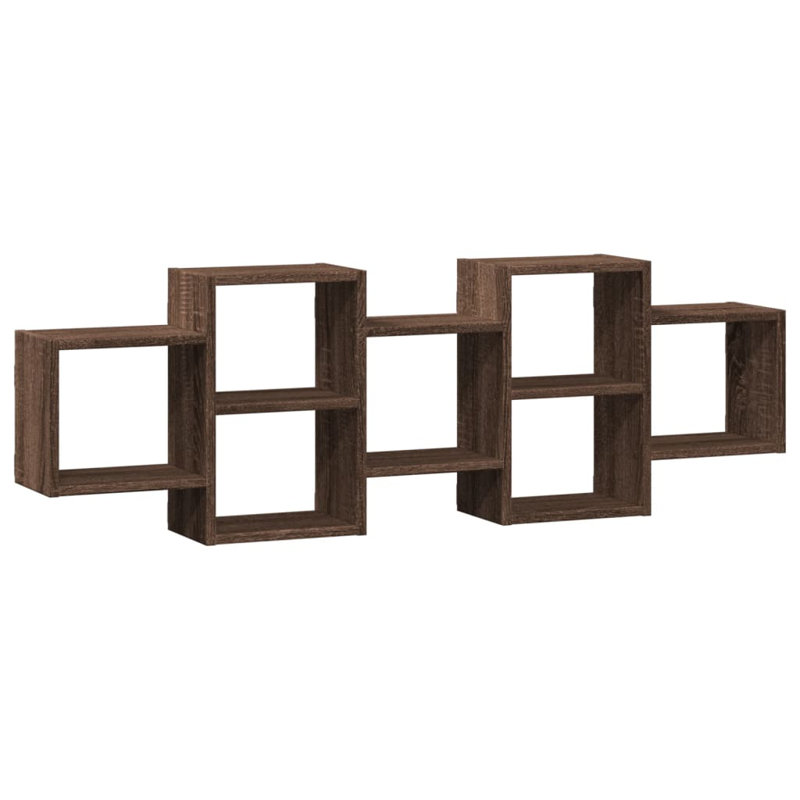 Roakes Floating Shelf, 42cm H x 129cm W x 18cm, Brown Oak