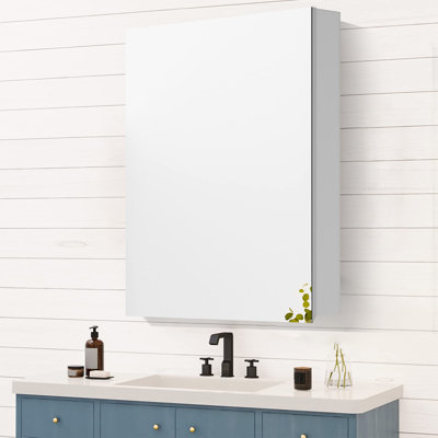 Armoire à pharmacie sans cadre avec miroir et 3 tablettes fixes Cadain W H