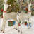 Set Of 2 48" Tall Large Iron Reindeer With Pinecone Bow