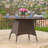 Rd Outdoor Table, 48"W X 48"D 28.25"H, Brown, Pe With Iron Frame, Water , For Patio Dining Brown , Powder Coated