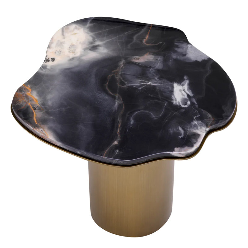 Shapiro Marble Top End Table, Black