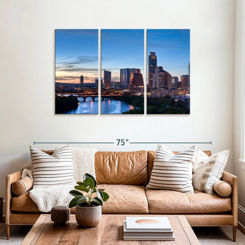 Glowing Downtown Austin, 36" H x 57" W