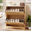 Armoire de rangement pour chaussures 16 paires, unité de rangement pour chaussures avec 2 tiroirs rabattables Boho