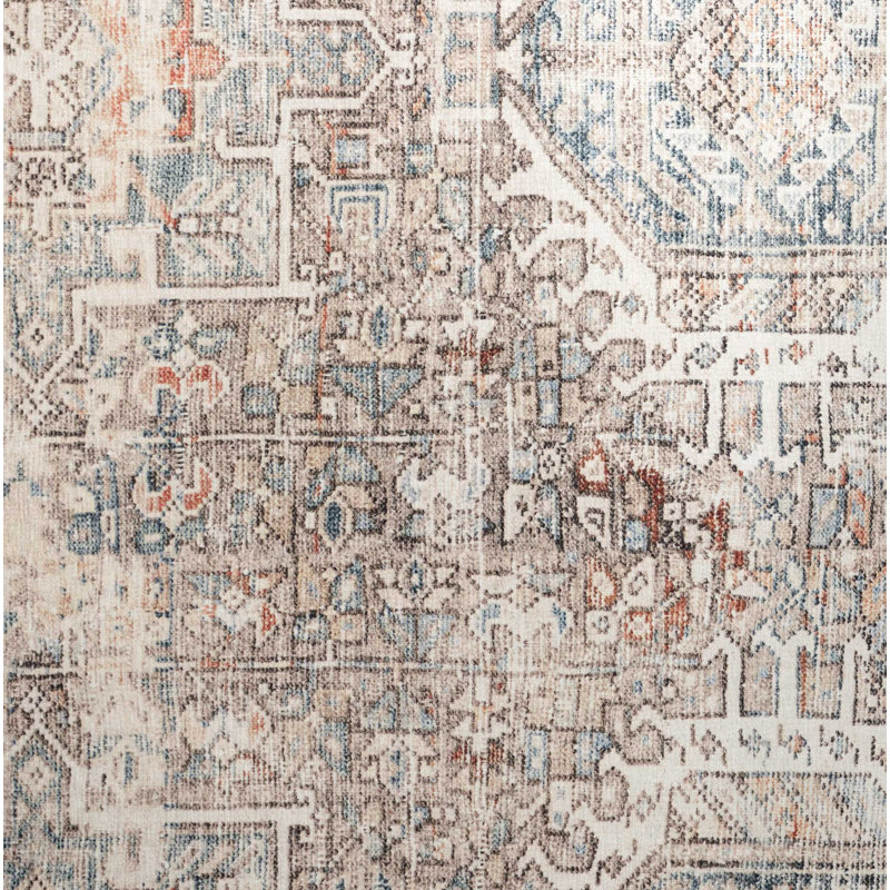 Chris Loves Julia x Loloi Jules Natural / Ocean Area Rug, Runner 2'6" x 12'