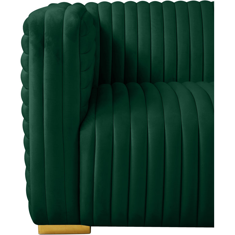 Fareid Velvet Armchair, Green Velvet