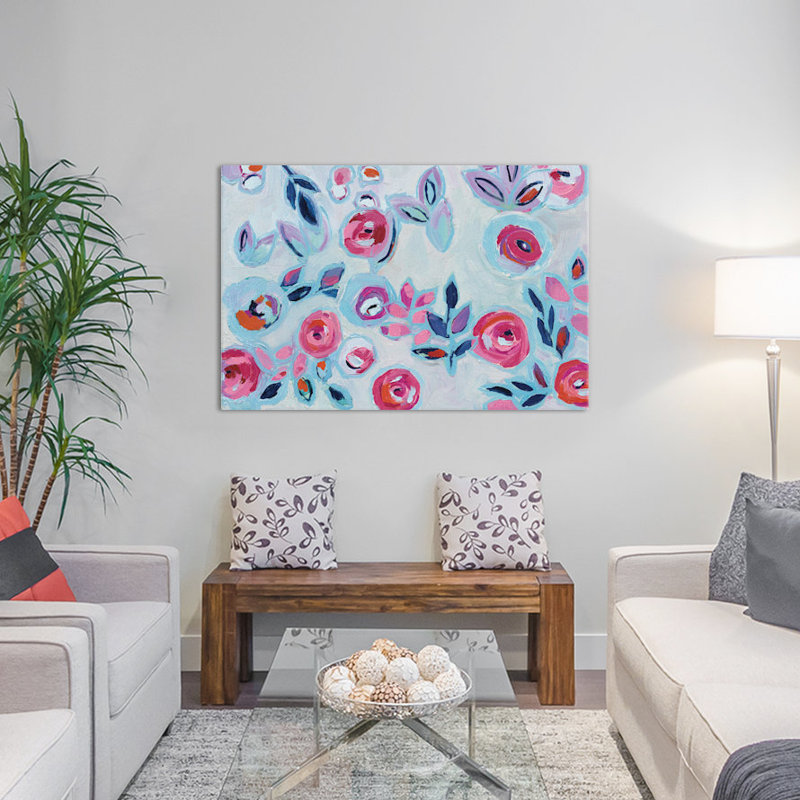 Art mural fleur i, art sur toile, H 40 po x l 60 po x P 1,5 po
