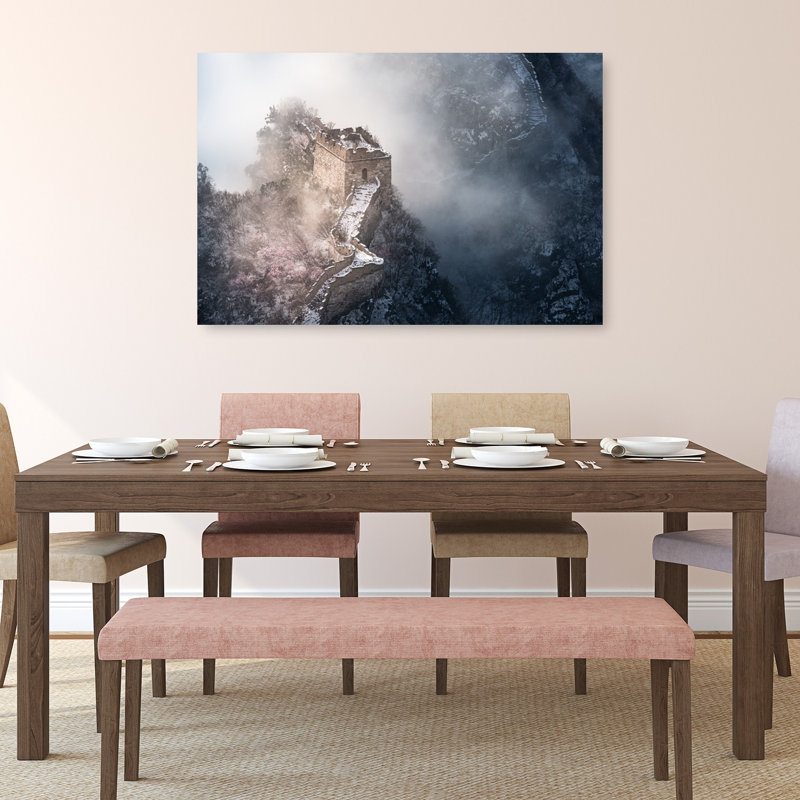 " Misty Mountain Morning Dramatic Peaceful Serene Landscape Mountain Wall Art Print " Print, H 32 po x l 48 po