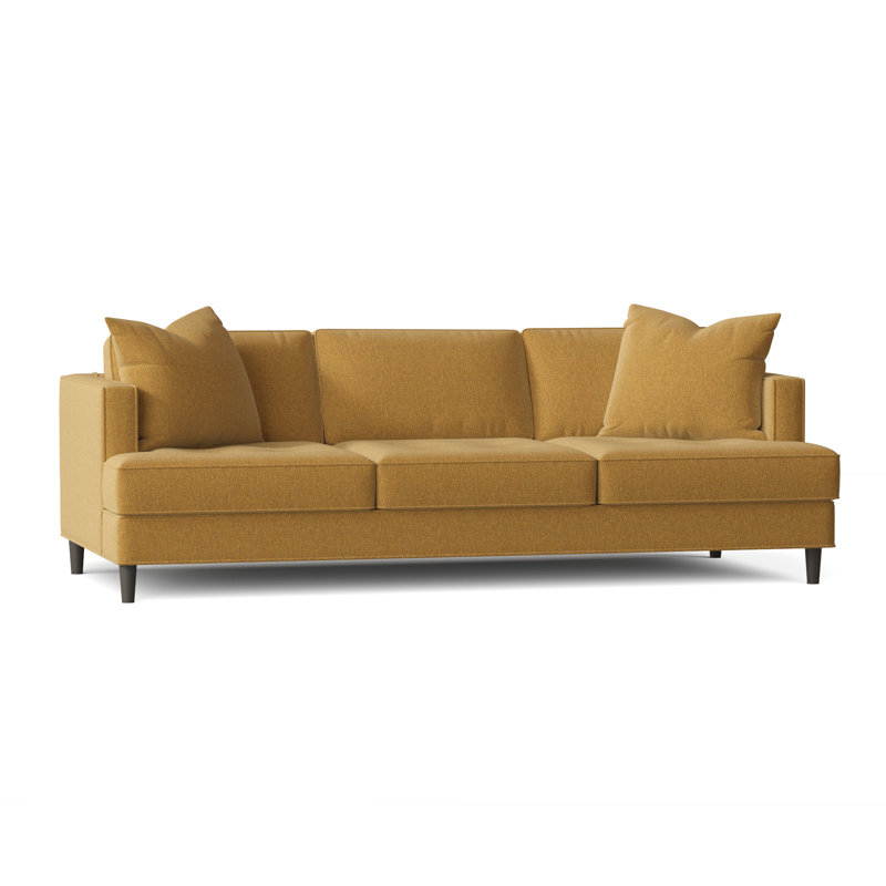 Canapé à accoudoirs encastrés avec coussins réversibles 84 po Burkouer, Vibe zeste chenille