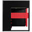 Lit mezzanine double rouge avec bureau de jeu, bande, charge et espace de rangement compact pour une petite chambre à coucher-129943949