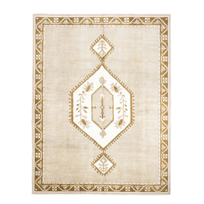 Tapis en laine tissé à la main à motif rustique Mella