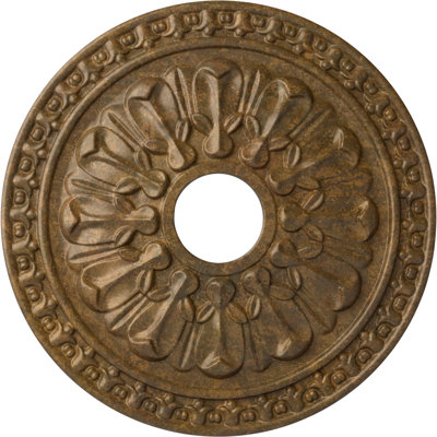 Médaillon de plafond Endurathane, diamètre extérieur de 18 po x P 3 1/2 po x P 1 3/8 po (convient aux auvents jusqu'à 3 1/2 po), finition hamamélis peinte à la main