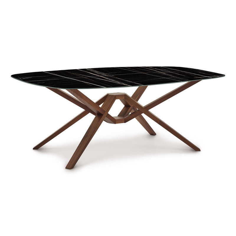 Table de salle à manger Exeter, H 30 po x L 72 po x l 42 po, Blanc, Cerisier naturel