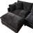 Geneveve 113.8"W Chenille Upholstered Sofa With Ottoman, 5 Compressed Pillows & Compressed Foam Cushions-531383336