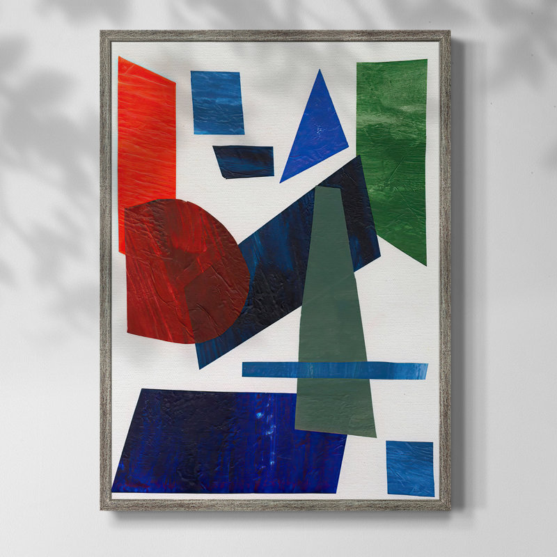 «Colorful Shapes III», reproduction encadrée - bois massif, H 30 po x l 24 po