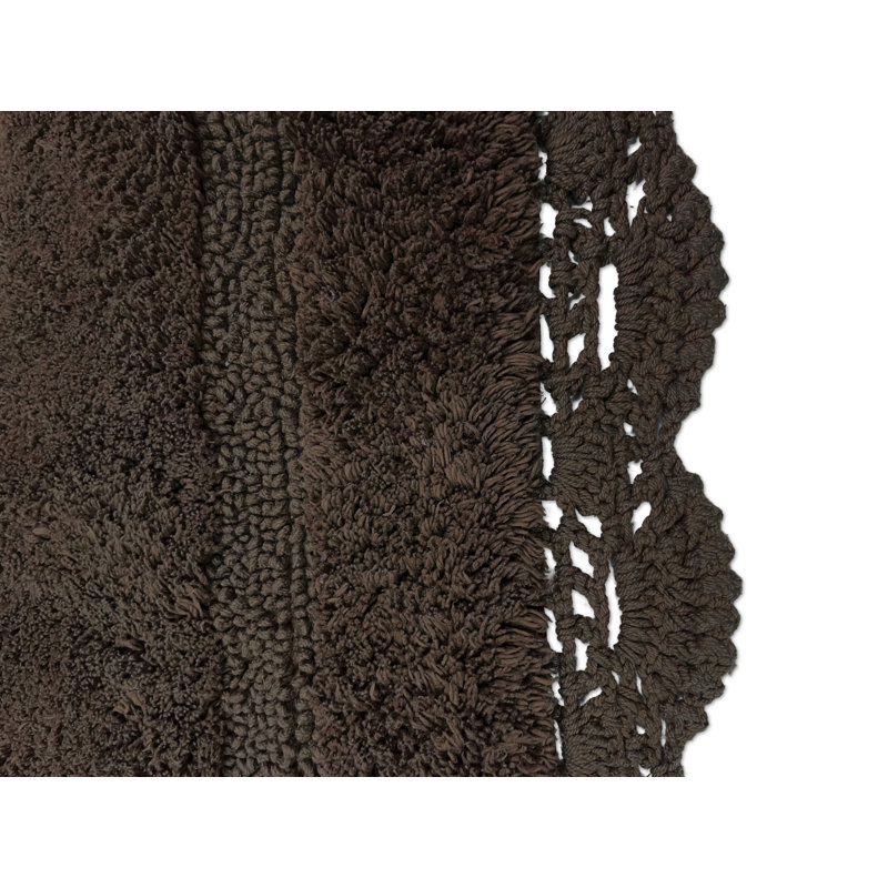 Tapis pour salle de bain en crochet, Chocolat, 30 x 20 pouces