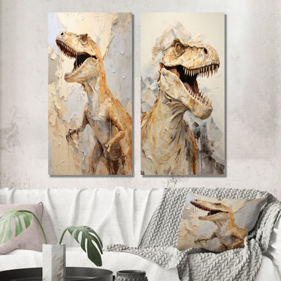 Dinosaur T Rex Supreme - Dinosaur Metal Wall Decor Set Of 2