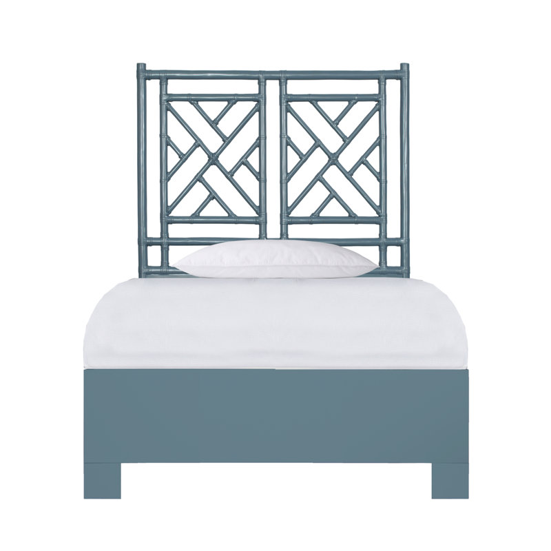 Lit standard Chippendale, Simple, Bleu régate
