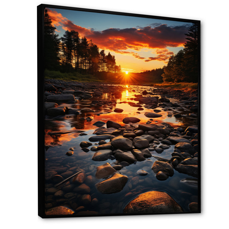 «Kentucky Landscape River - Kentucky», reproduction sur toile, H 32 po x l 16 po x P 1 po, Cadre flottant noir