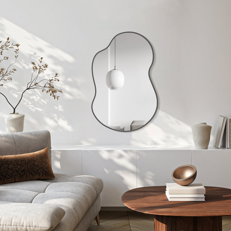 Miroir mural Irrégulier, 36 po x 24 po, Noir
