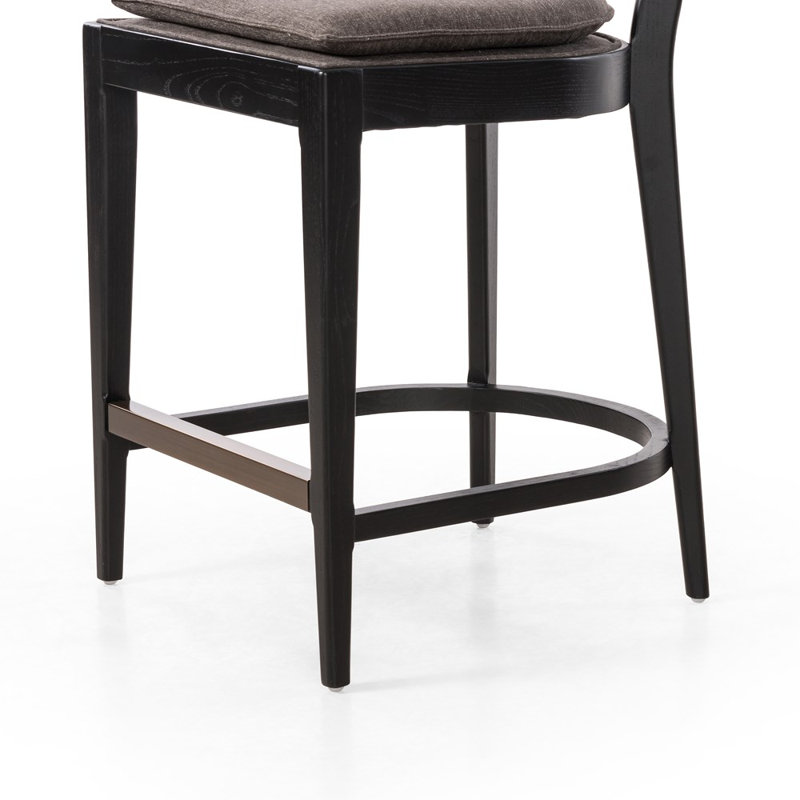 Tabouret de bar et de comptoir Britt, Crème, Tabouret de comptoir (siège d'une hauteur de 26 p, Noir