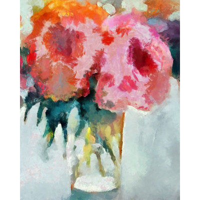 Verre de fleurs roses, reproduction d'affiche par Ronald Bolokofsky (24 x 36) # FAS1815