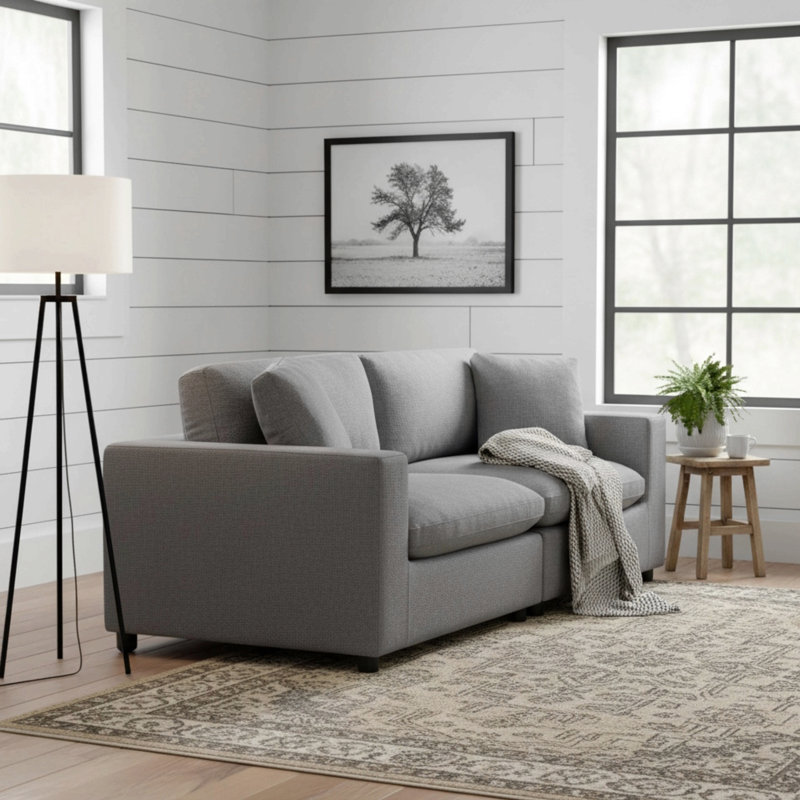 Canapé modulaire 2 pièces Cassandra, Gris anthracite
