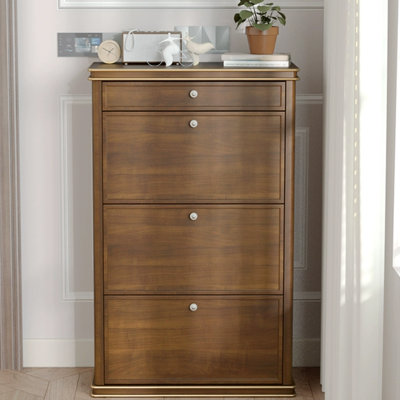 Nut-Brown Solid wood Shoe Storage