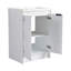 Meuble-lavabo autoportant de 48 po avec lavabo en résine et 2 armoires de rangement, portes à fermeture douce