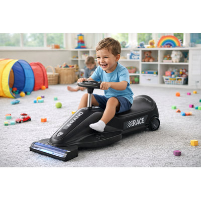 12v7ah Ride On Go Kart With Vacuuming Function,  Electric Ride On Toy Car With Detachable Cleaning Head Dust Box