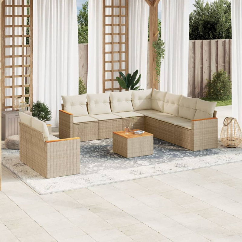 Ensemble de canapé de jardin Vidaxl beige, blanc crème