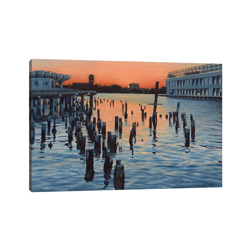 Hudson River Sunset And The Ghost Of Pier LXI by Nick Savides - Gallery-Wrapped Canvas Giclée on Canvas, Wrapped Canvas
