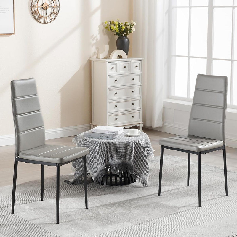 Nyota 47.5cm H Upholstered Full Back Parsons Chair, Grey