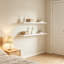 Étagères murales flottantes décoratives, fini bois rustique avec fixations invisibles, ensemble de 6, rangement polyvalent pour salon, chambre, salle de bain, cuisine