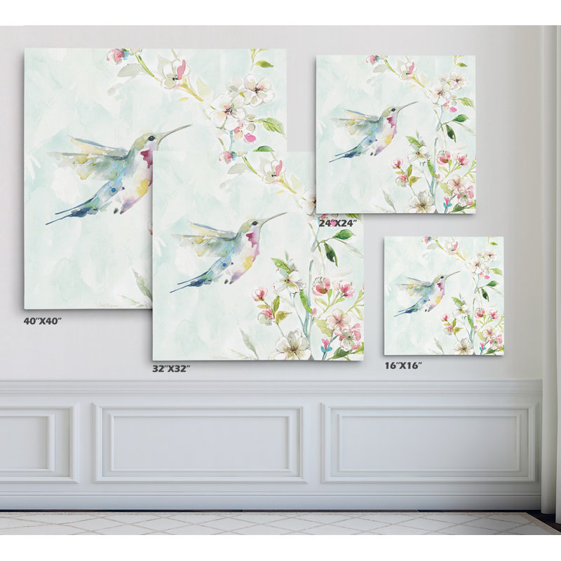 Colibri III - reproduction d'art sur toile tendue, H 32 po x l 32 po x P 1,5 po, Toile tendue